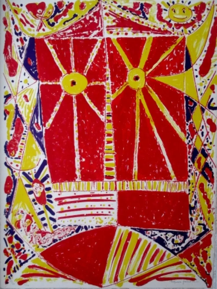 石版画 Jacobsen - Red Mask