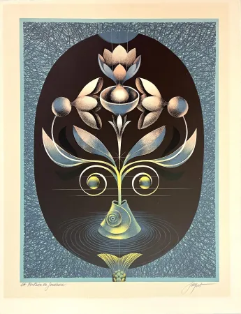 石版画 Jacquot - Fontaine de Jouvence