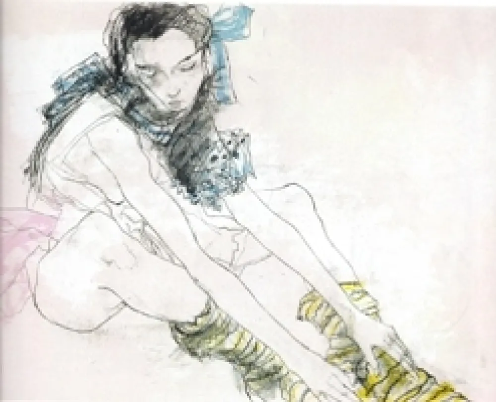 石版画 Jansem - Le ruban bleu