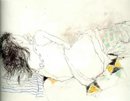 石版画 Jansem - Stephanie au Collant Damier