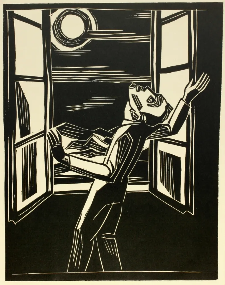 木刻 Jansen - Zwei Menschen-Bilder