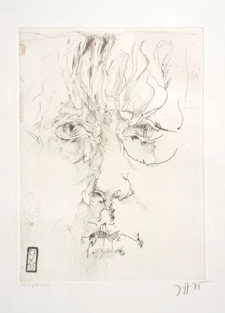 蚀刻版画 Janssen - Autoportrait