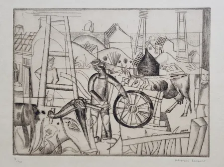 干刻版画 Jespers - Paysage en Flandres