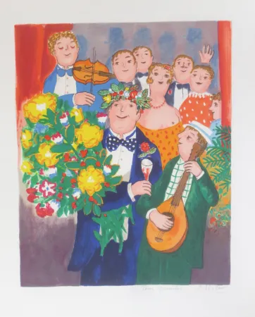 石版画 Jirlow - Le laureat