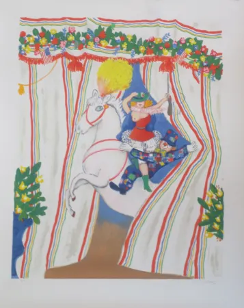 石版画 Jirlow - L'écuyére