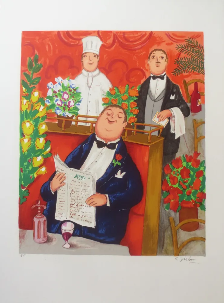石版画 Jirlow - Promenade culinaire a PARIS