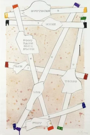 石版画 Johns - Sketch from Untitled I