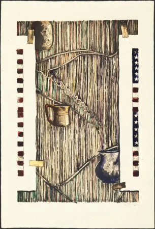 石版画 Johns - Ventriloquist (color)