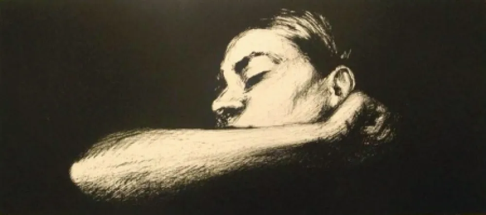 石版画 Joliet - Sommeil noir