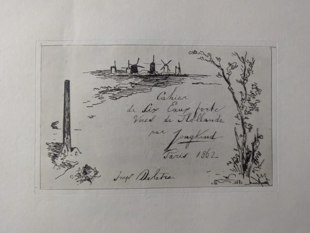 蚀刻版画 Jongkind - Cahier de six eaux-fortes: titre