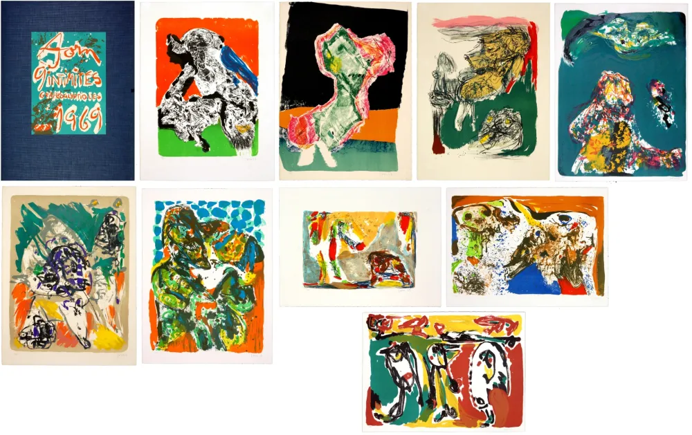 石版画 Jorn - 9 intimités graphoglyptiques