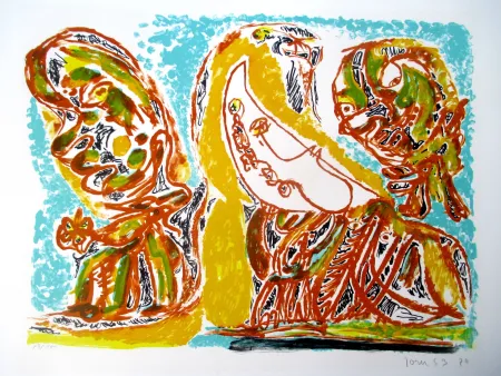 石版画 Jorn - Barbarie au clair de lune