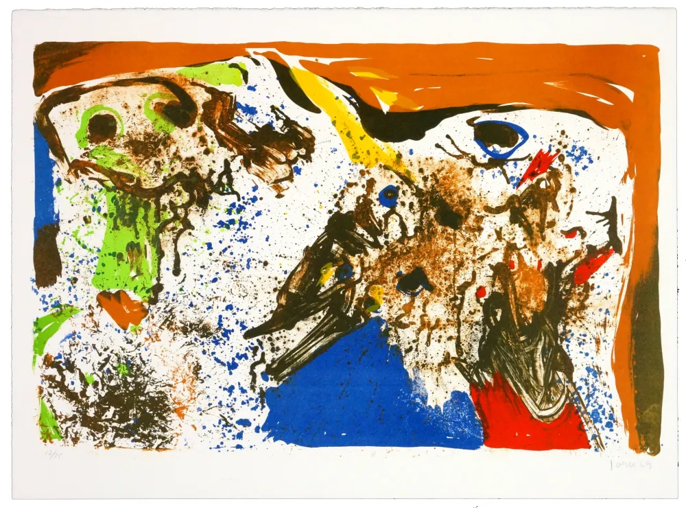 石版画 Jorn - La fête des morts