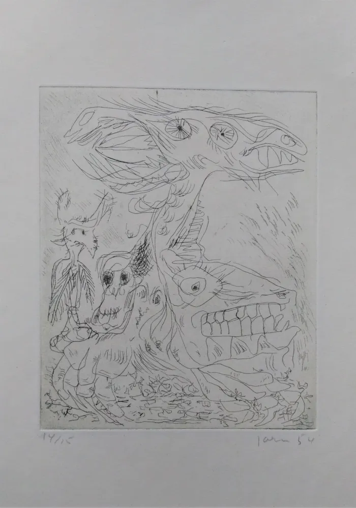 干刻版画 Jorn - Le Droit de L´Aigle