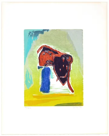 木刻 Jorn - Rideau convolant