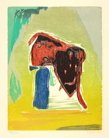 木刻 Jorn - Rideau convolant