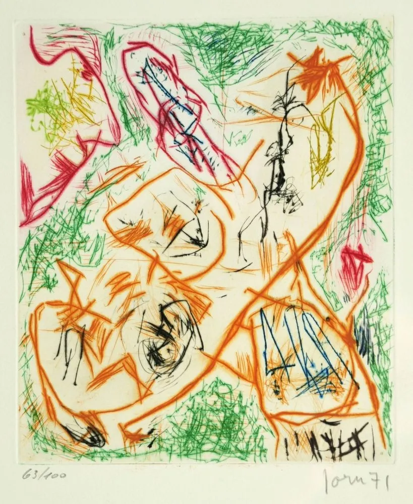 蚀刻版画 Jorn - Tarotumagie Offusquée