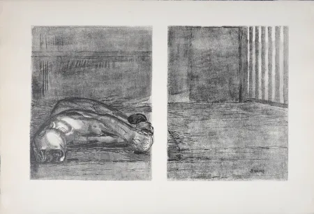 石版画 Jouve - Panthère capturée, 1934.