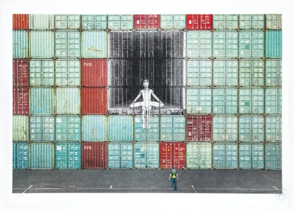石版画 Jr - In the container wall, Le Havre, France, 2014