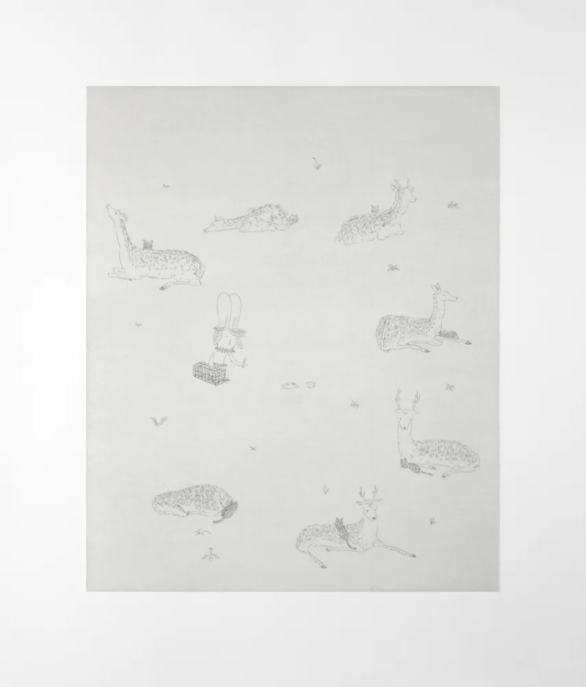 版画 Kaga - Catching of the 7 wild black cats