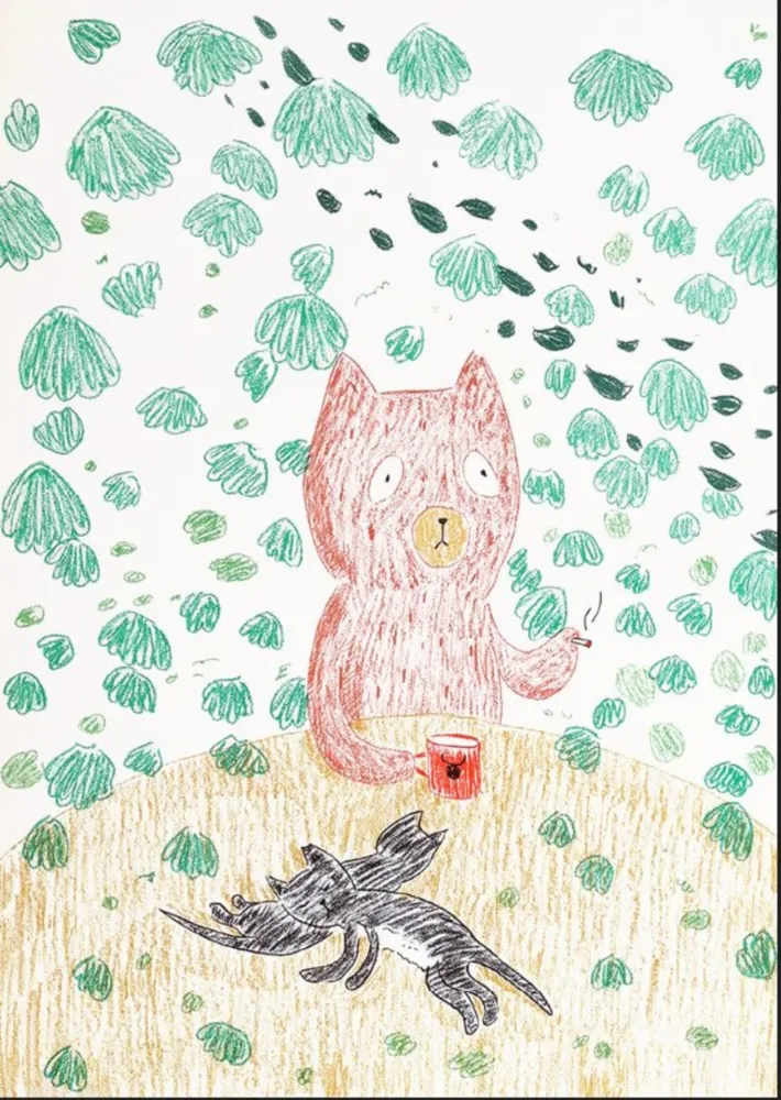 石版画 Kaga - Kumacchi in green 1