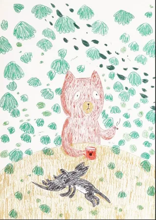 石版画 Kaga - Kumacchi in green 1