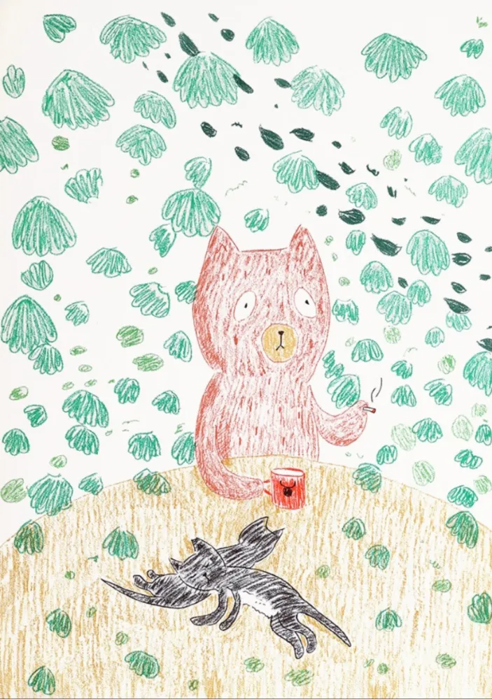 石版画 Kaga - Kumacchi in green 1