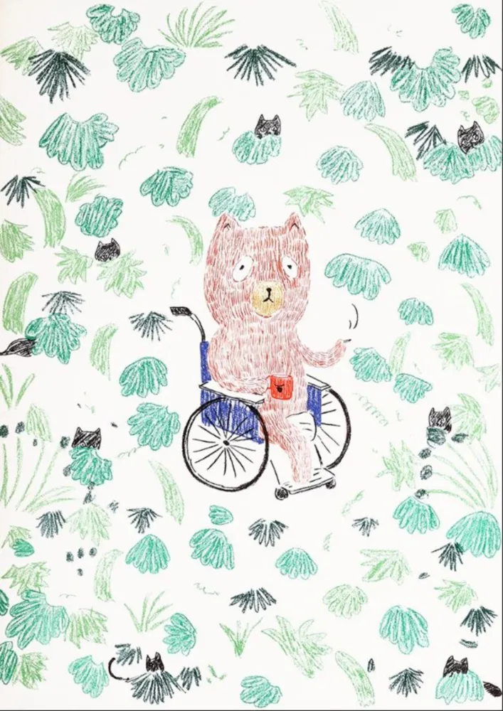 石版画 Kaga - Kumacchi in green 2