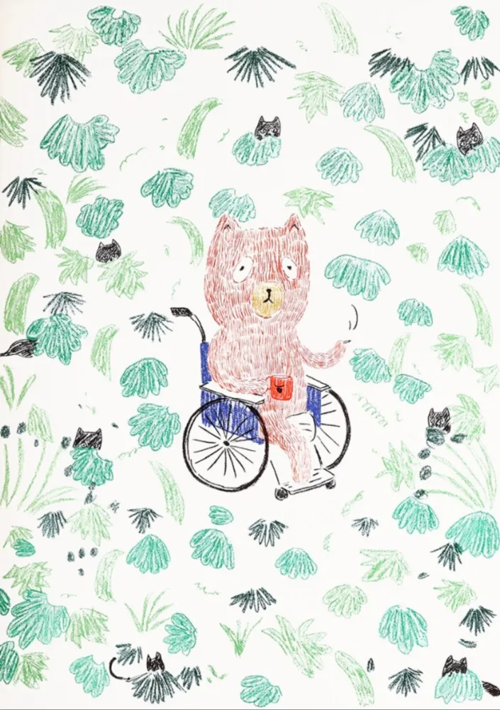 石版画 Kaga - Kumacchi in green 2