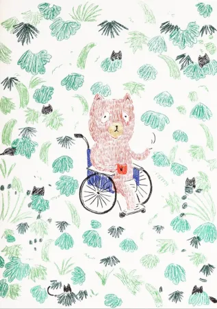 石版画 Kaga - Kumacchi in green 2