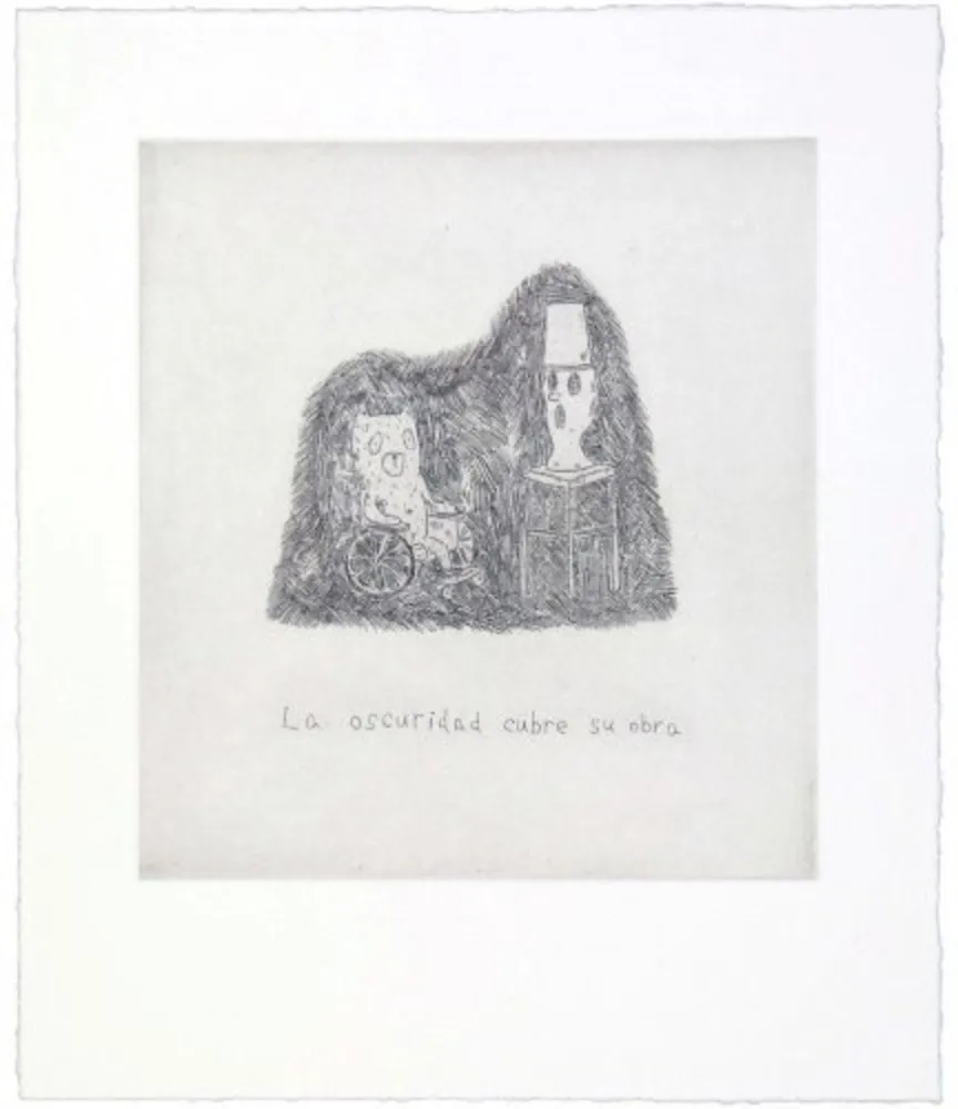 版画 Kaga - The darkness covers his work