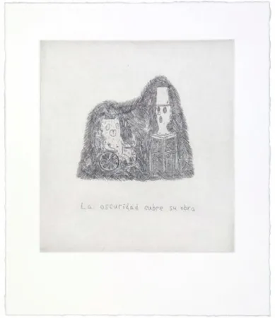 版画 Kaga - The darkness covers his work