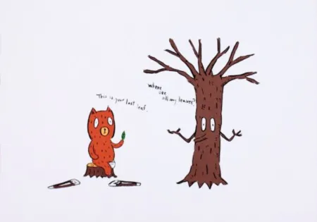 石版画 Kaga - This is the last leaf