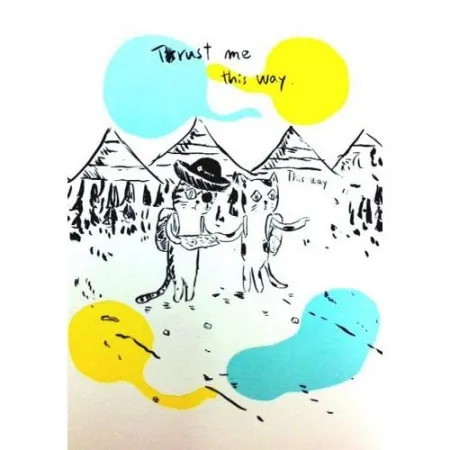 石版画 Kaga - This way cat with the last cat pirate in the ocean