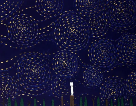 石版画 Kaga - Usacchi-Crescent moon