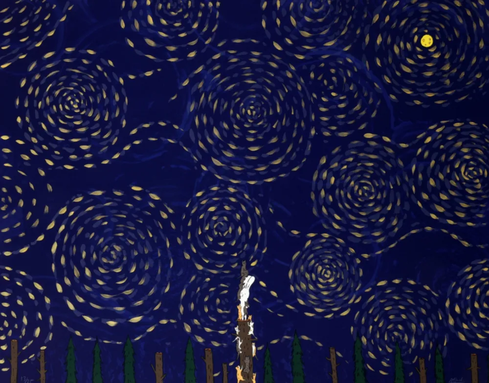 石版画 Kaga - Usacchi - FULL MOON