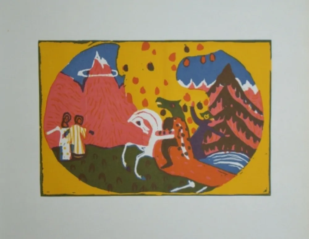 木刻 Kandinsky - Berge - Klänge, edition Pieper, 1913