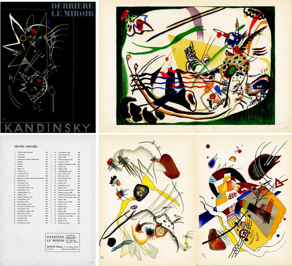 插图书 Kandinsky - DERRIÈRE LE MIROIR N°101-102-103. KANDINSKY. Sept-Oct-Nov. 1957. 6 lithographies en couleurs.