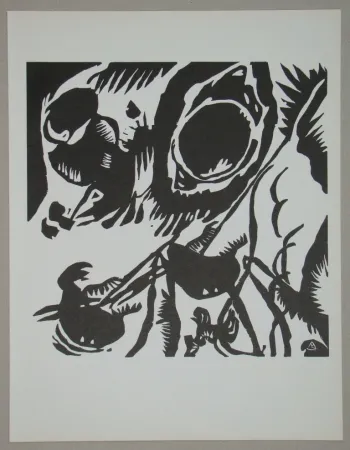 木刻 Kandinsky - Garten der Liebe