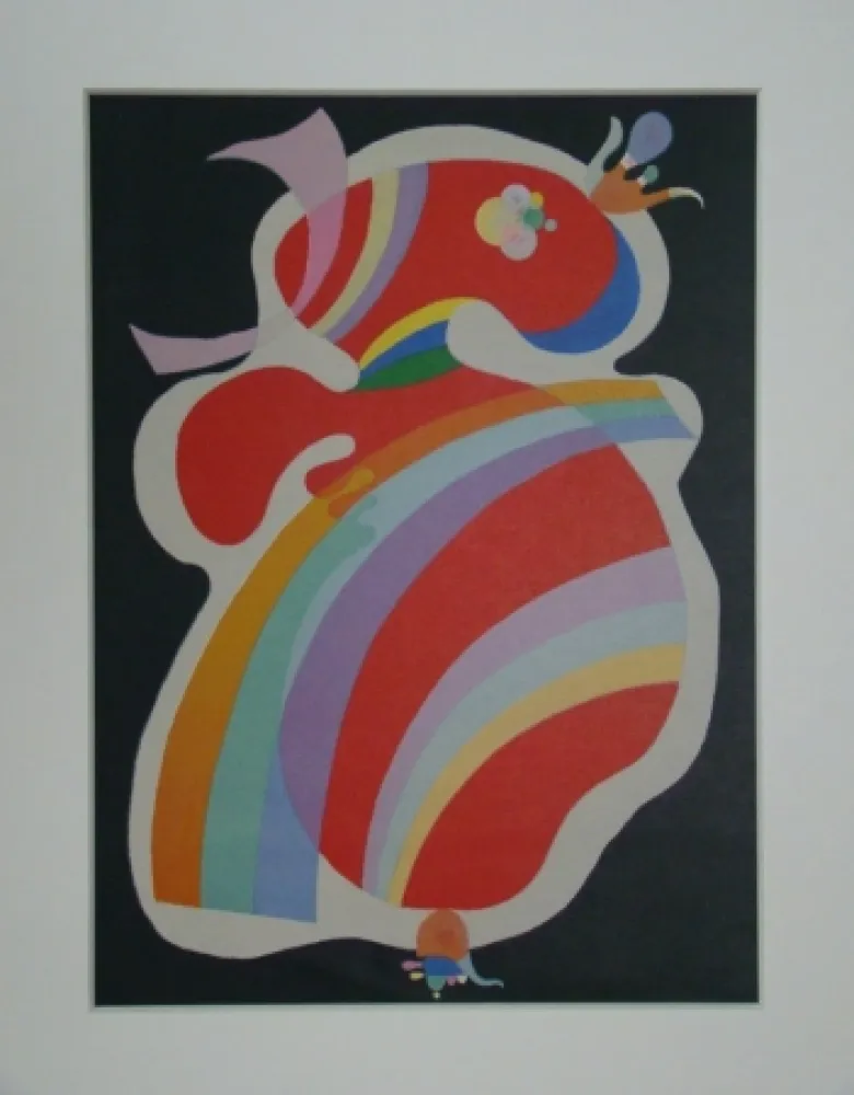 石版画 Kandinsky - La forme rouge, 1938