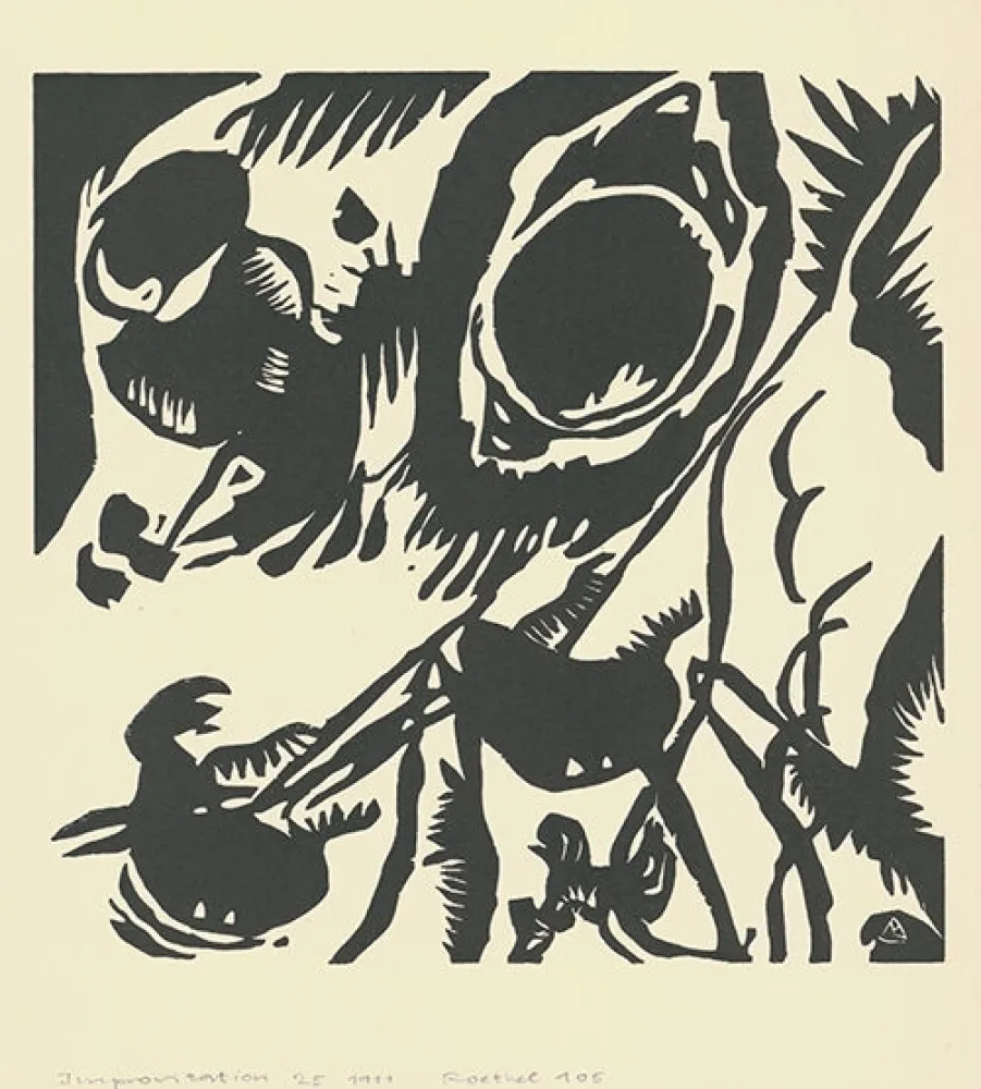 木刻 Kandinsky - Motif aus Improvisation 25: The Garden of Love