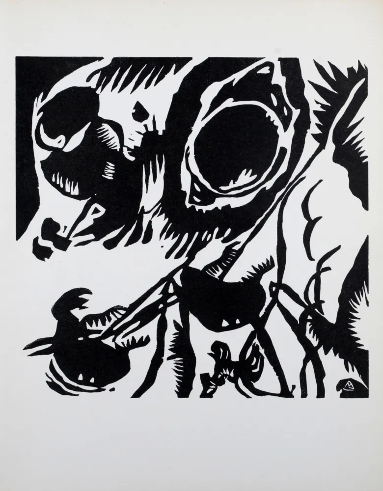 木刻 Kandinsky - Motif aus Improvisation 25 : The Garden of Love, 1959