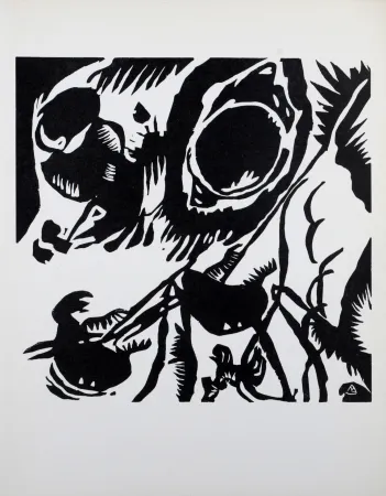 木刻 Kandinsky - Motif aus Improvisation 25 : The Garden of Love, 1959