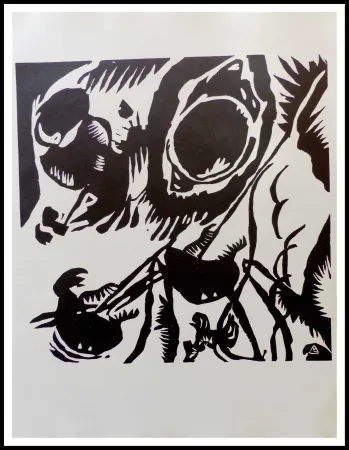 木刻 Kandinsky - MOTIV AUS IMPROVISATION - Jardin de l'amour