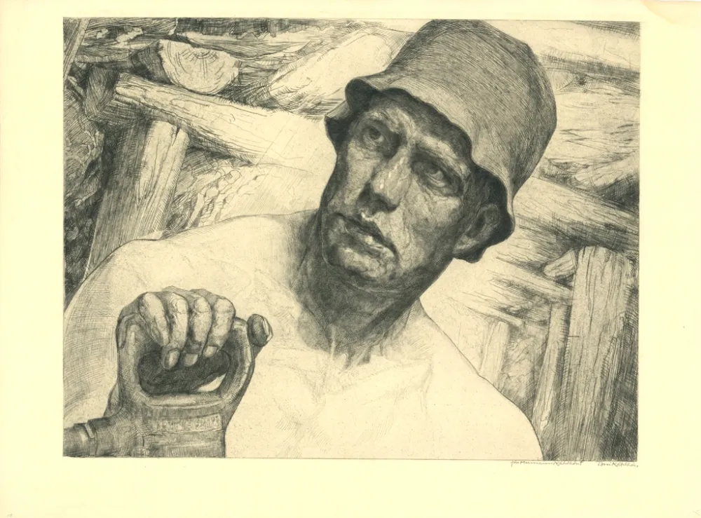 版画 Kätelhön - Arbeiter / Worker