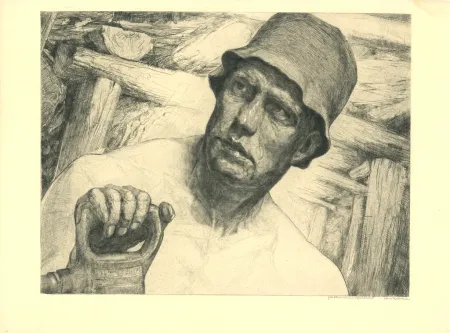 版画 Kätelhön - Arbeiter / Worker