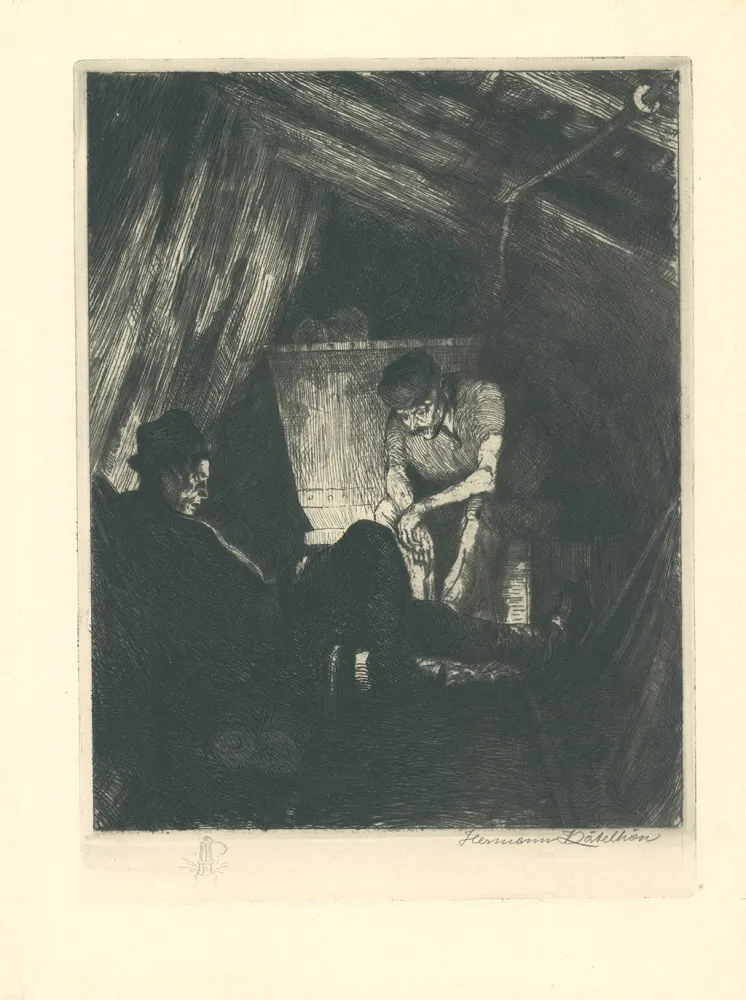 版画 Kätelhön - Beim Buttern