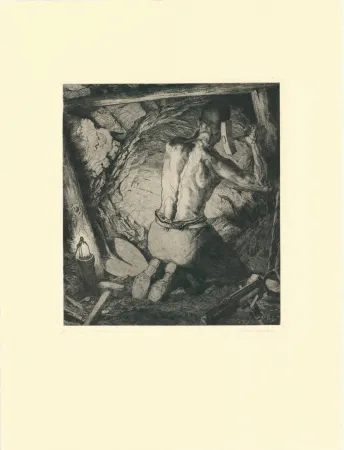 版画 Kätelhön - Bergmann / Miner