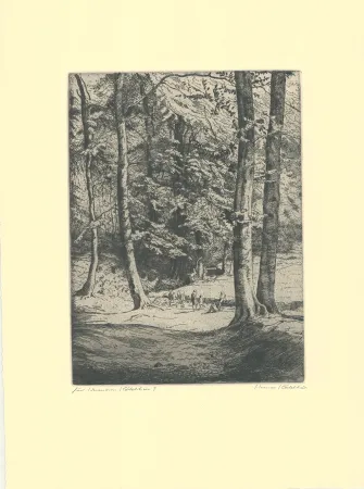 版画 Kätelhön - Im Wald