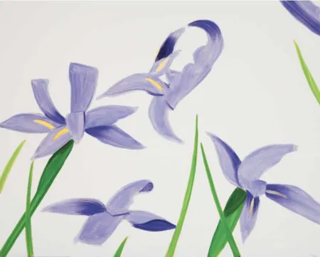 无技术 Katz - Purple Irises on White